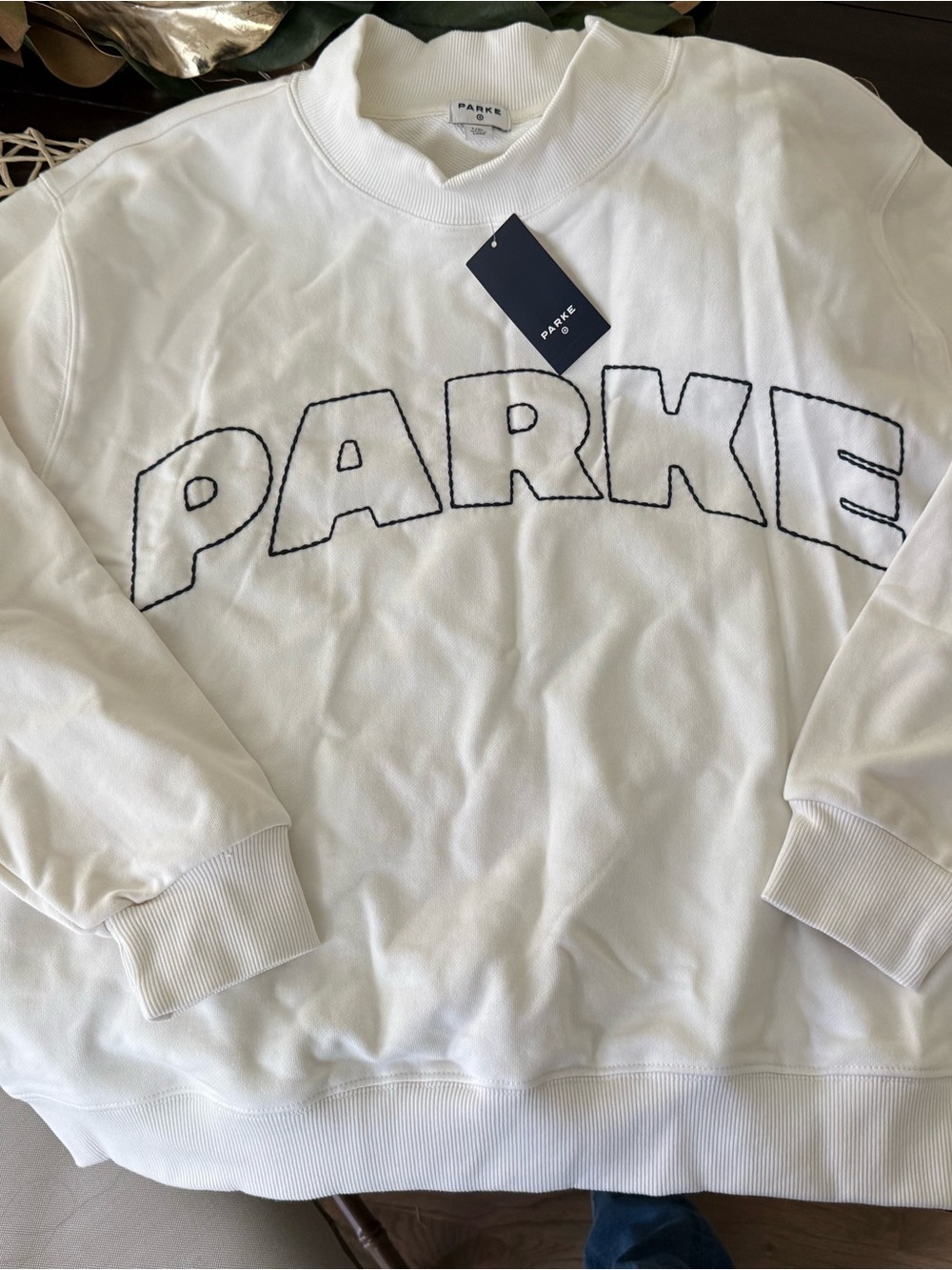 Parke x Target brand new cream mockneck Sweatshirt - Women's size L/XL